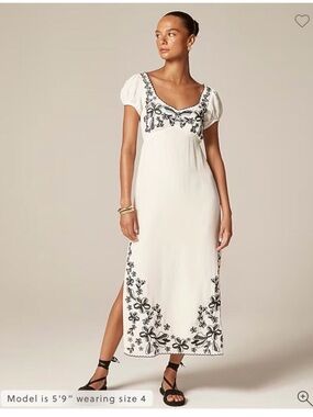 J CREW embroidered empire waist slip dress NWT 8